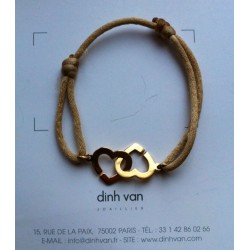 Bracelet Double Coeur DINH VAN GM Or Jaune 18Ct