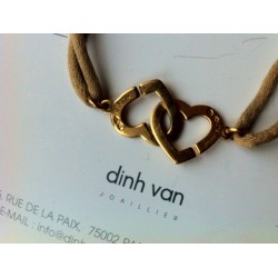 Bracelet Double Coeur DINH VAN GM Or Jaune 18Ct