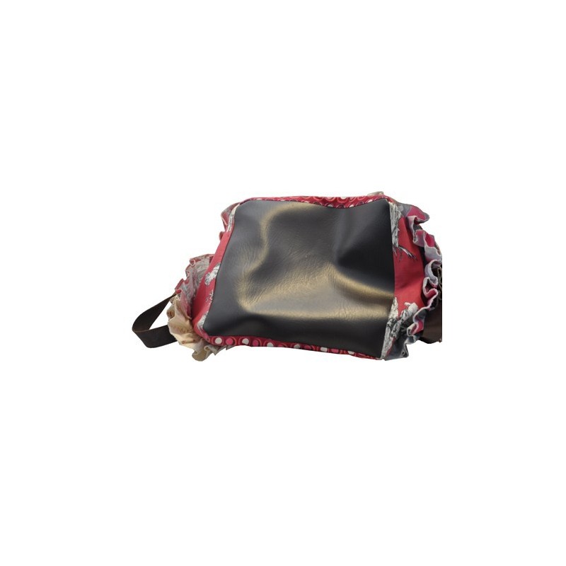Sac à Main Fait Main En Tissu Froufrou Rouge Et Blanc - Zippé, Neuf Sans étiquette