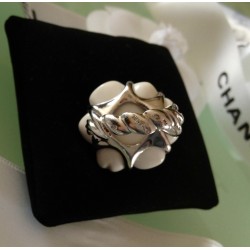 Bague Chanel Camélia Or Blanc/Agathe NEUVE T56