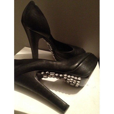 Escarpins Sonia Rykiel Noirs En Cuir - Pointure 37, Occasion, Idéals Pour Soirée Ou événement