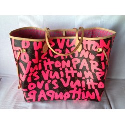 sac neverfull louis vuitton gm graffiti pink