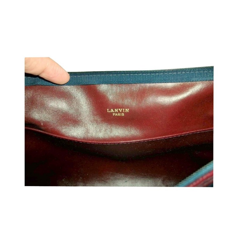 Pochette Vintage LANVIN Cuir Marron - Occasion Très Bon état