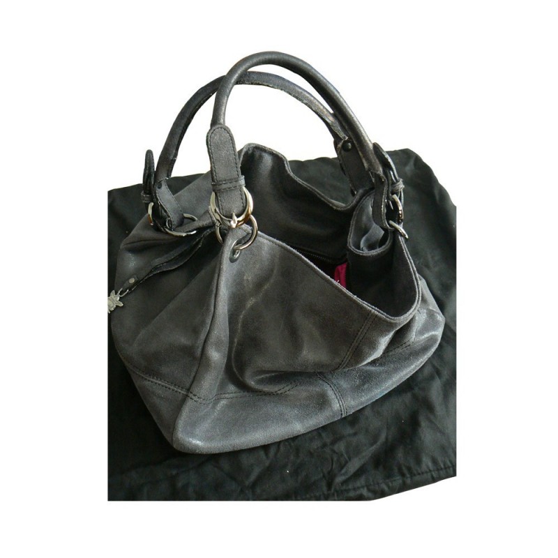Sac à Main Save The Queen Roma - Cuir Et Toile Noir/écru - Occasion - Style Classique